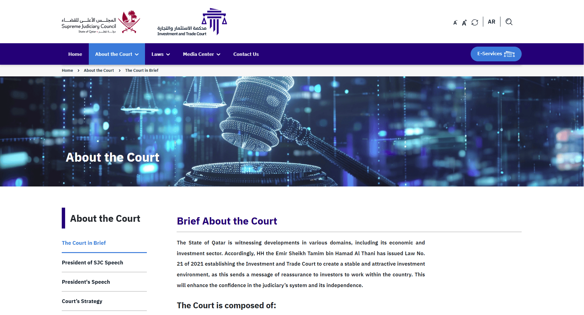 Investment & Commercial Court Website - Image 2